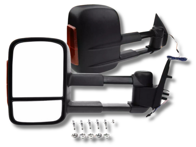 Extendable Towing Mirrors with Indicators for PJ / PK Ford Ranger - Manual Mirror - Pair (2009 - 2011)-Spoilers and Bodykits Australia