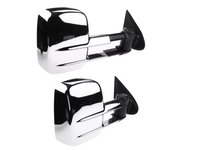 Extendable Towing Mirrors without Indicators for MQ / MR Mitsubishi Triton - Chrome - Manual Mirror - Pair-Spoilers and Bodykits Australia