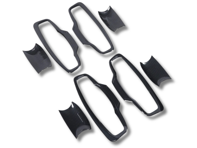 Exterior Door Handle Inserts x4 for MV Mitsubishi Triton - Carbon Fibre Look (2024 Onwards)-Spoilers and Bodykits Australia