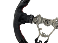 Forged Carbon Fibre & Leather Steering Wheel with Red Centre Line & Stitching for Subaru WRX STI / Levorg (2015 - 2021) - Spoilers and Bodykits Australia