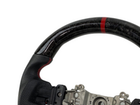Forged Carbon Fibre & Leather Steering Wheel with Red Centre Line & Stitching for Subaru WRX STI / Levorg (2015 - 2021) - Spoilers and Bodykits Australia