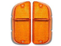 Front Bumper Park Light Lenses for Mazda RX2 / Capella / RX3 / 808 / RX4 / 929 Sedan / Pointy-Nose Coupe - Orange Lens - Pair-Spoilers and Bodykits Australia