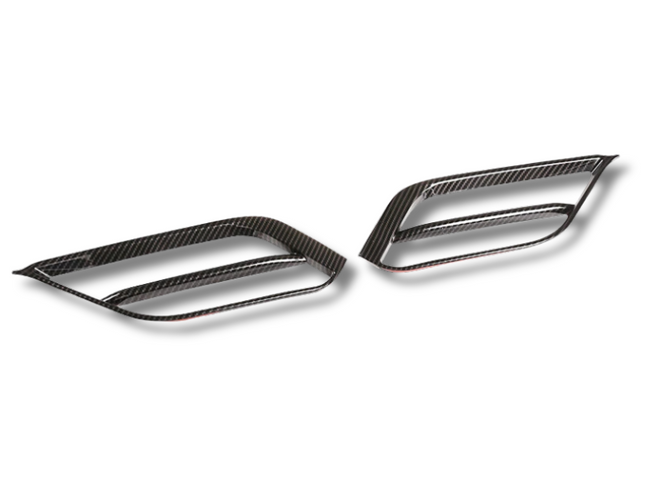 Front Bumper Side Trims for BMW X1 F48 - Carbon Fibre Look - Pair (2020 - 2022)-Spoilers and Bodykits Australia