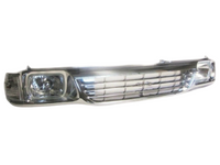 Front Grill & Head Light Surrounds with Head Lights & Indicators for Holden Rodeo TF - Chrome / Grey (1989 - 1997)-Spoilers and Bodykits Australia
