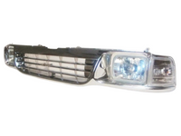 Front Grill & Head Light Surrounds with Head Lights & Indicators for Holden Rodeo TF - Chrome / Grey (1989 - 1997)-Spoilers and Bodykits Australia