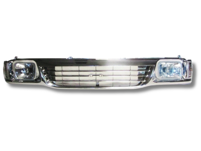 Front Grill & Head Light Surrounds with Head Lights & Indicators for Holden Rodeo TF - Chrome / Grey (1989 - 1997)-Spoilers and Bodykits Australia