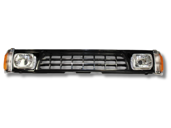 Front Grill & Head Light Surrounds with Head Lights & Indicators for Mitsubishi Triton MG / MH - Black (1989 - 1992)-Spoilers and Bodykits Australia