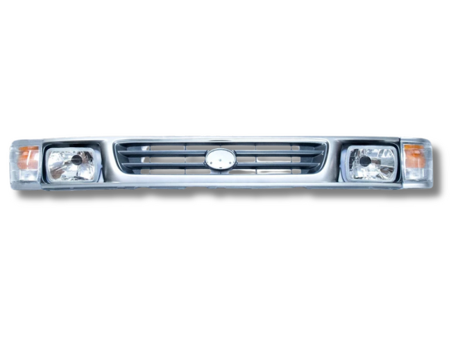 Front Grill & Head Light Surrounds with Head Lights & Indicators for Toyota Hilux 2WD - Grey / Black (10/1997 - 10/2001)-Spoilers and Bodykits Australia