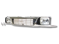 Front Grill & Head Light Surrounds with Head Lights for Holden Rodeo TF - Chrome / Black (1989 - 1997)-Spoilers and Bodykits Australia