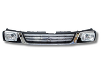 Front Grill & Head Light Surrounds with Head Lights for MK Mitsubishi Triton - Chrome / Black (1996 - 2001)-Spoilers and Bodykits Australia