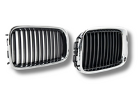 Front Grills for BMW 3 Series E36 Sedan / Coupe - Chrome / Black - Pair (1991 - 1996)-Spoilers and Bodykits Australia