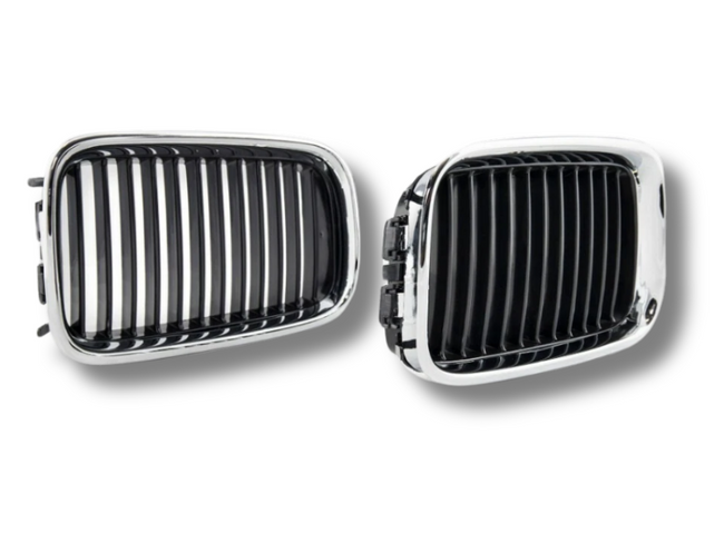 Front Grills for BMW 3 Series E36 Sedan / Coupe - Chrome / Black - Pair (1991 - 1996)-Spoilers and Bodykits Australia