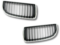 Front Grills for BMW 3 Series E90 V4 Sedan - Chrome / Black - Pair (2005 - 2009)-Spoilers and Bodykits Australia