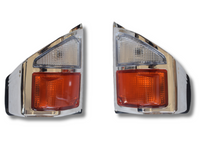 Front Indicator Lights for 78 / 79 Series Toyota Landcruiser - Chrome - Pair (1999 - 2007)-Spoilers and Bodykits Australia