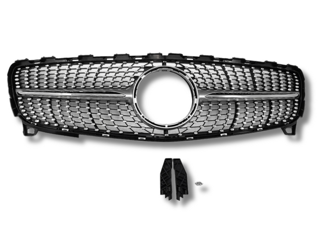 Front Mesh Grill for Mercedes Benz A Class A180 / A200 / A250 / A45 AMG - Chrome-Spoilers and Bodykits Australia