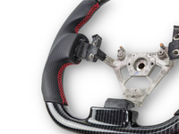Hydro Carbon & Leather Steering Wheel with Red Centre Line & Stitching for Nissan 350Z Fairlady (2003 - 2008) - Spoilers and Bodykits Australia