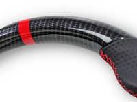 Hydro Carbon & Leather Steering Wheel with Red Centre Line & Stitching for Nissan 350Z Fairlady (2003 - 2008) - Spoilers and Bodykits Australia