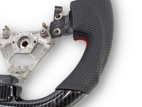 Hydro Carbon & Leather Steering Wheel with Red Centre Line & Stitching for Nissan 350Z Fairlady (2003 - 2008) - Spoilers and Bodykits Australia