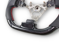 Hydro Carbon & Leather Steering Wheel with Red Centre Line & Stitching for Nissan 350Z Fairlady (2003 - 2008) - Spoilers and Bodykits Australia