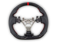 Hydro Carbon & Leather Steering Wheel with Red Centre Line & Stitching for Nissan 350Z Fairlady (2003 - 2008) - Spoilers and Bodykits Australia