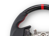 Hydro Carbon & Leather Steering Wheel with Red Centre Line & Stitching for Nissan Infiniti V35 G35 350GT (2001 - 2006) - Spoilers and Bodykits Australia