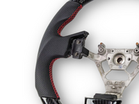 Hydro Carbon & Leather Steering Wheel with Red Centre Line & Stitching for Nissan Infiniti V35 G35 350GT (2001 - 2006) - Spoilers and Bodykits Australia