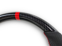 Hydro Carbon & Leather Steering Wheel with Red Centre Line & Stitching for Nissan Infiniti V35 G35 350GT (2001 - 2006) - Spoilers and Bodykits Australia