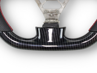 Hydro Carbon & Leather Steering Wheel with Red Centre Line & Stitching for Nissan Infiniti V35 G35 350GT (2001 - 2006) - Spoilers and Bodykits Australia