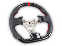 Hydro Carbon & Leather Steering Wheel with Red Centre Line & Stitching for Nissan Infiniti V35 G35 350GT (2001 - 2006) - Spoilers and Bodykits Australia