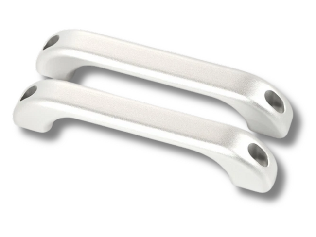 Interior A-Pillar Grab Handles for Land Rover Defender 90 / 110 - Silver Alloy - Pair (2004 - 2018)-Spoilers and Bodykits Australia