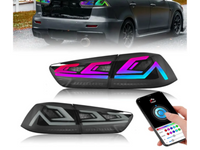 LED 3D RGB Tail Lights with Sequential Indicators for CJ Mitsubishi Lancer Sedan - Smoked Lens (2007 - 2018 Models) - Spoilers And Bodykits Australia