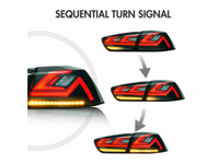 LED 3D RGB Tail Lights with Sequential Indicators for CJ Mitsubishi Lancer Sedan - Smoked Lens (2007 - 2018 Models) - Spoilers And Bodykits Australia