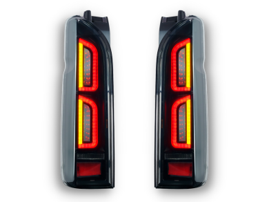 LED 3D Tail Lights for Toyota Hiace with Sequential Indicators - Smoked Lens (2004 - 2020 Models) - Spoilers And Bodykits Australia