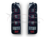 LED 3D Tail Lights for Toyota Hiace with Sequential Indicators & Red DRL Bar - Smoked Lens (2004 - 2020 Models) - Spoilers And Bodykits Australia