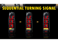 LED 3D Tail Lights for Toyota Hiace with Sequential Indicators & Red DRL Bar - Smoked Lens (2004 - 2020 Models) - Spoilers And Bodykits Australia