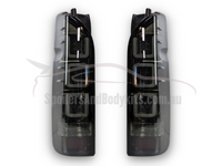 LED 3D Tail Lights for Toyota Hiace with Sequential Indicators & White DRL Bar - Smoked Lens (2004 - 2020 Models) - Spoilers And Bodykits Australia