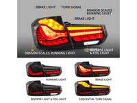 LED 3D Tail Lights with Sequential Indicators for BMW M3 F30  F35  F80 3 Series - Smoked Lens (2012 - 2018 Models) - Spoilers And Bodykits Australia