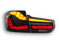 LED 3D Tail Lights with Sequential Indicators for BMW M3 F30  F35  F80 3 Series - Smoked Lens (2012 - 2018 Models) - Spoilers And Bodykits Australia