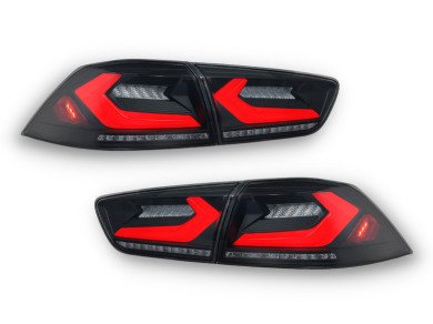 LED 3D Tail Lights with Sequential Indicators for CJ Mitsubishi Lancer Sedan - Smoked Lens (2007 - 2018 Models) - Spoilers And Bodykits Australia