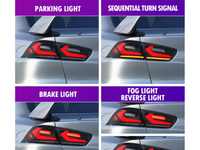 LED 3D Tail Lights with Sequential Indicators for CJ Mitsubishi Lancer Sedan - Smoked Lens (2007 - 2018 Models) - Spoilers And Bodykits Australia