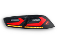 LED 3D Tail Lights with Sequential Indicators for CJ Mitsubishi Lancer Sedan - Smoked Lens (2007 - 2018 Models) - Spoilers And Bodykits Australia
