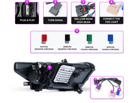 LED DRL Projector Head Lights with Sequential Indicators for Ford Mustang (2015 - 2017) - Spoilers And Bodykits Australia