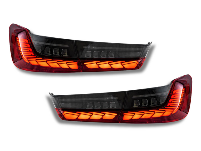 LED Tail Lights with Sequential Indicators for BMW 3 Series G20  G80 M3 330i  340i - ClearRed Lens - Pair (2019 - 2024) - Spoilers And Bodykits Australia