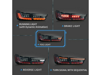 LED Tail Lights with Sequential Indicators for BMW 3 Series G20  G80 M3 330i  340i - Smoked Lens - Pair (2019 - 2024) - Spoilers And Bodykits Australia