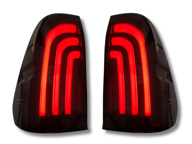 LED Tail Lights with Sequential Indicators for Toyota Hilux Revo / Rocco - Smoked Lens (05/2015 - 2020) - Spoilers And Bodykits Australia
