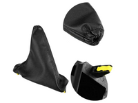 Leather Handbrake Cover & T-Bar Gear Shift Handle Boot Cover for FG / FGX Ford Falcon - Black (2008 - 2018)-Spoilers and Bodykits Australia