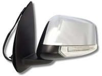 Left Passenger Side Door Mirror with Heat Function & LED Puddle Light for D40 Nissan Navara - Chrome (2005 - 2015)-Spoilers and Bodykits Australia
