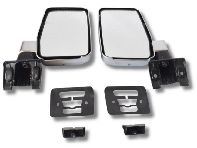 Left & Right Large Door Mirrors for 60 Series Toyota Landcruiser - Chrome (1980 - 1990)-Spoilers and Bodykits Australia