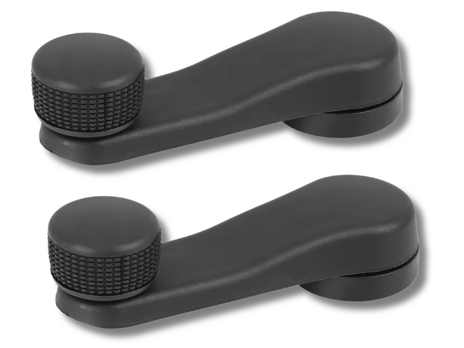 Left & Right Window Winder Handles for Volkswagen T4 Transporter - Black (1995 - 2003)-Spoilers and Bodykits Australia
