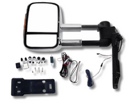 Left Side Extendable Towing Mirror with Indicator for 70 / 75 / 78 / 79 Series Toyota Landcruiser - Chrome - Electric Mirror-Spoilers and Bodykits Australia